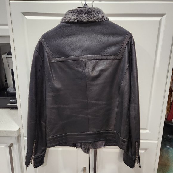 Dirk Bikkembergs Sport Couture Lamb Leather Shearling Jacket - Picture 9 of 16